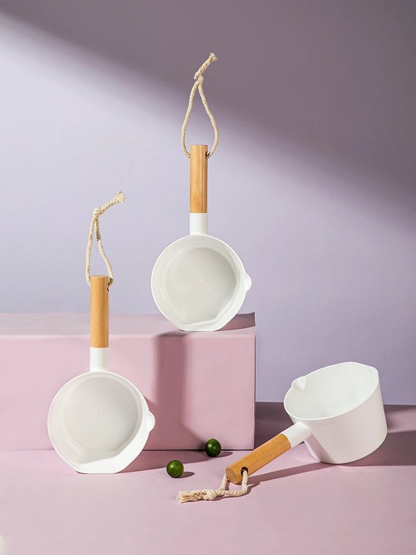Household Kitchen Water Ladle Wooden Handle Water Spoon Multi-functional Deepening Thickened Long Handle Creative Large Hanging Net Red Spoon Water Ladle