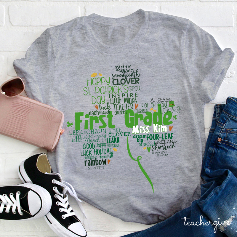 Personalized Dream Big Clover Teacher T-Shirt