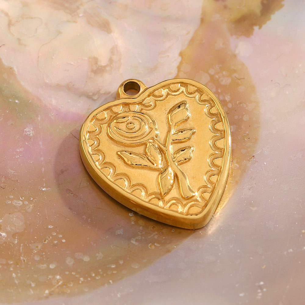 Hot Selling Diy Necklace Accessories Stainless Steel Plated 18K Gold Drop Oil Drop Love Wings Cherry Pendant