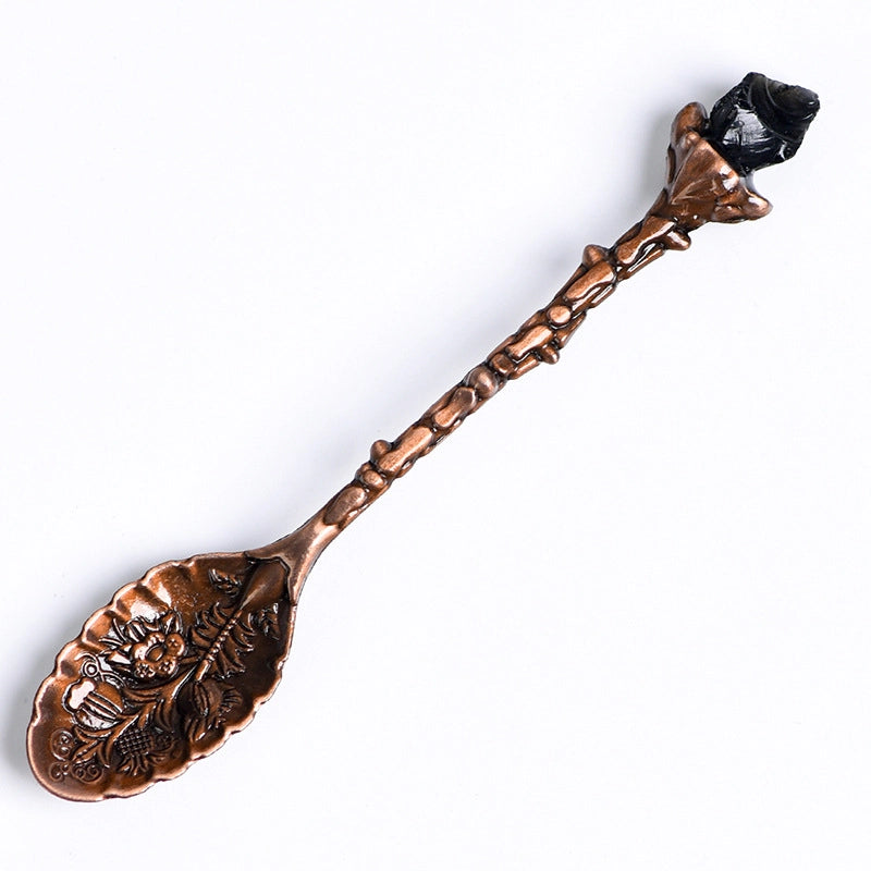 2 Pieces Elegant Lady Minimalist Geometric Crystal Spoon