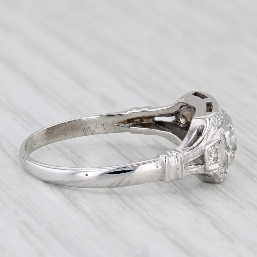 Vintage 0.43ctw Diamond Ring 14k White Gold Size 8.5