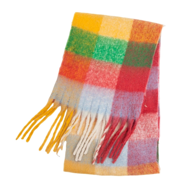 Women's Casual Minimalist Lattice Polyester Tassel Scarf
