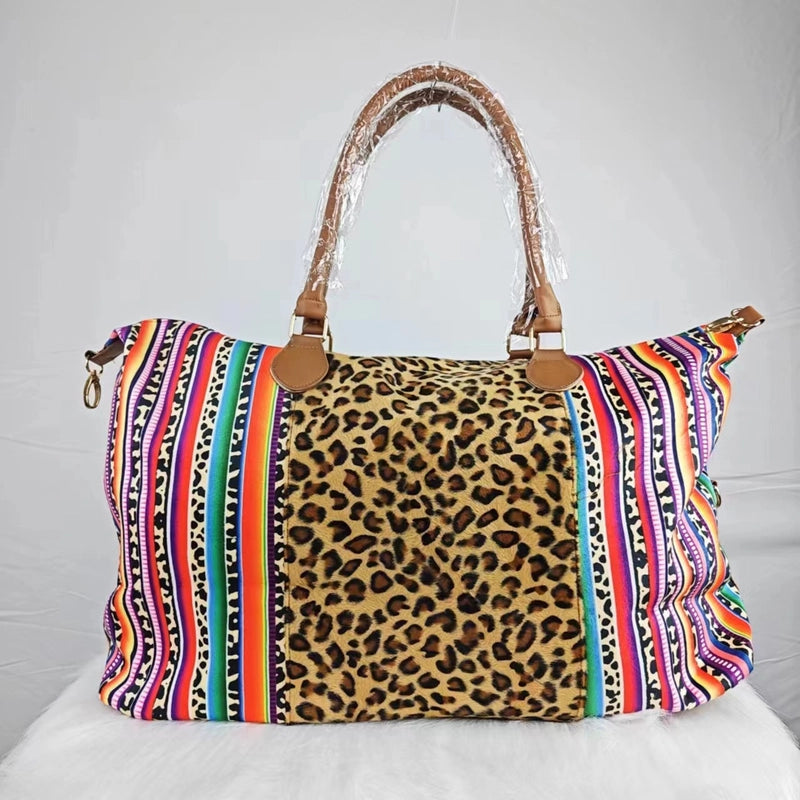 Unisex Large Polyester Geometric Vintage Style Streetwear Square Zipper Travel Bag