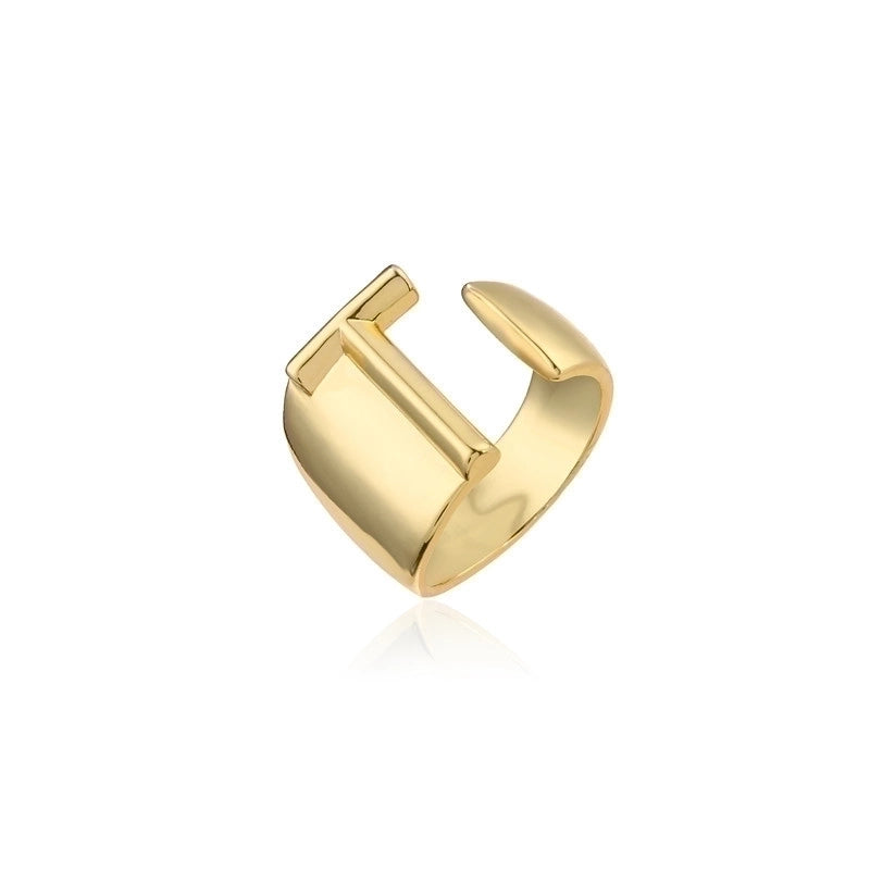 New 18k Copper Gold-plated Alphabet Open Ring