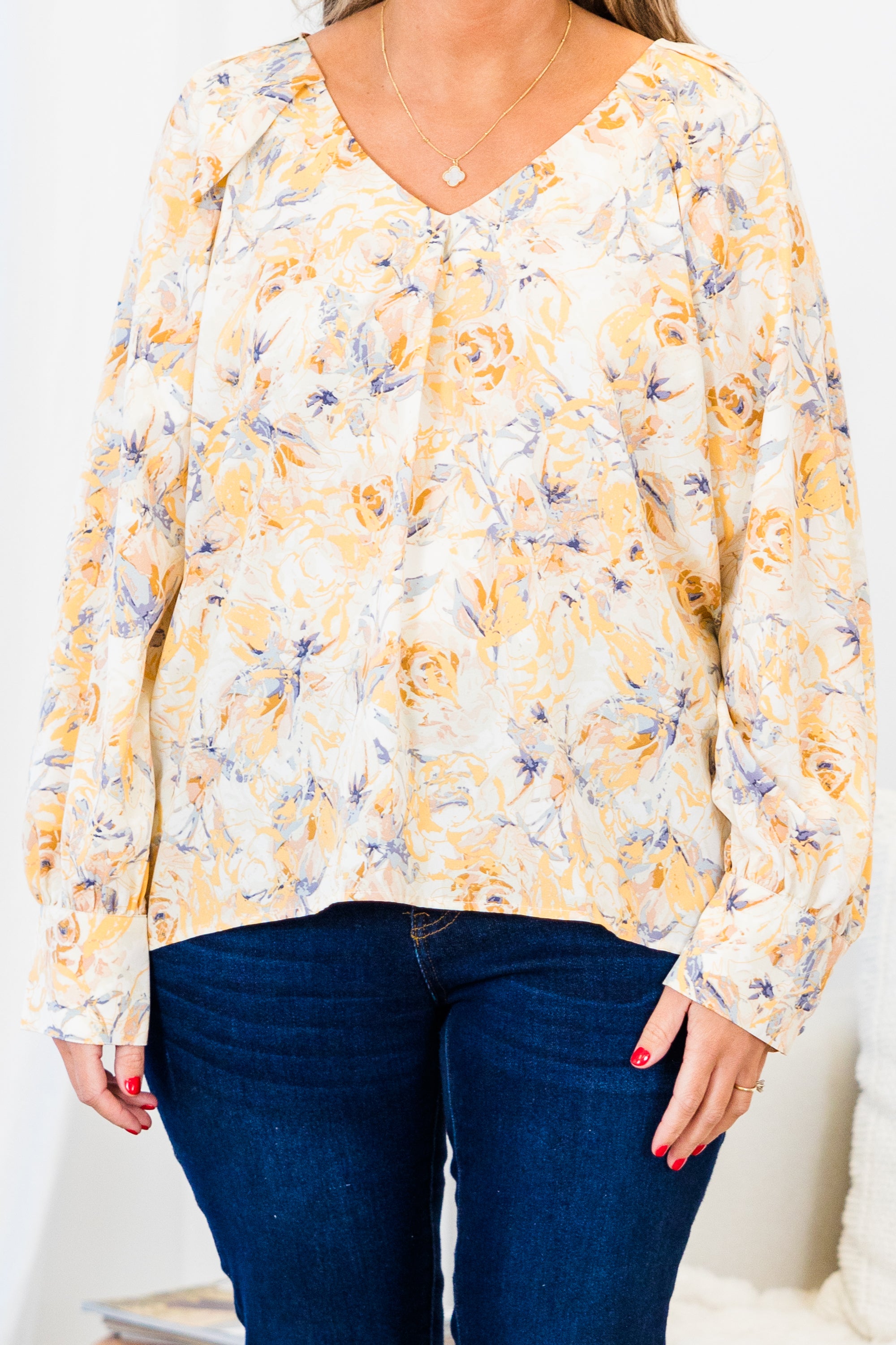 Splashes Of Color Blouse. Yellow