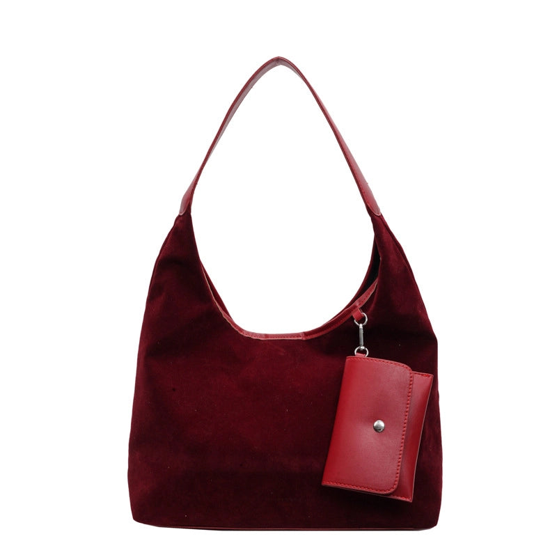 Women's Large Pu Leather Solid Color Streetwear Bucket Zipper Shoulder Bag