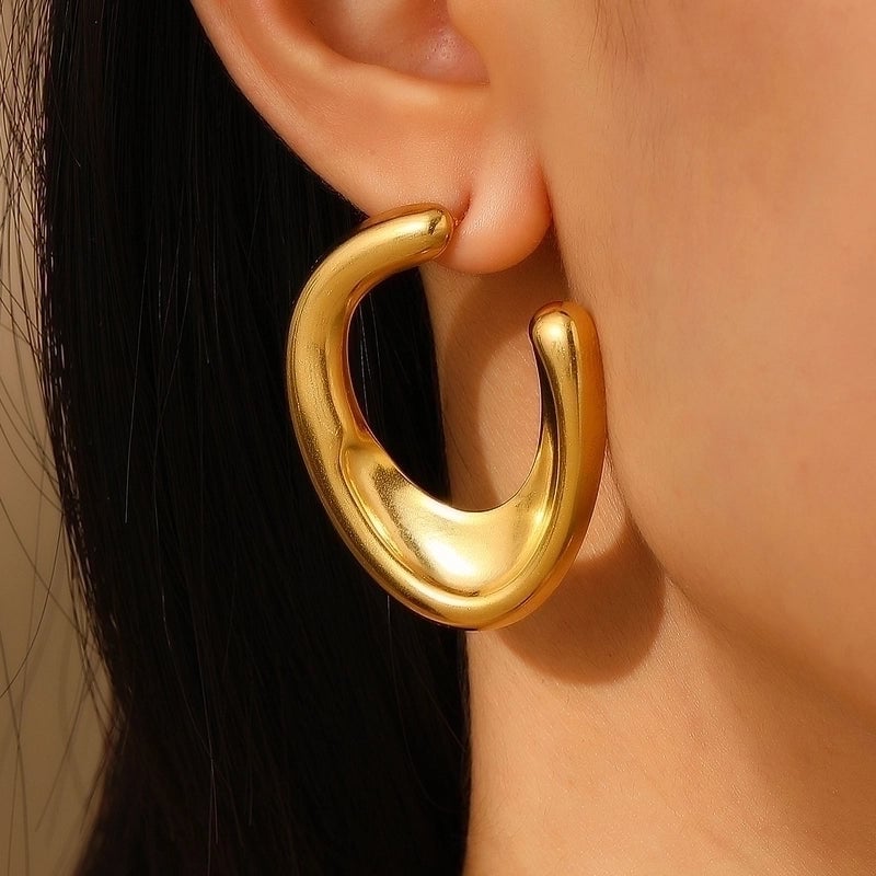 1 Pair Casual Minimalist Streetwear Geometric Plating 304 Stainless Steel Drop Earrings