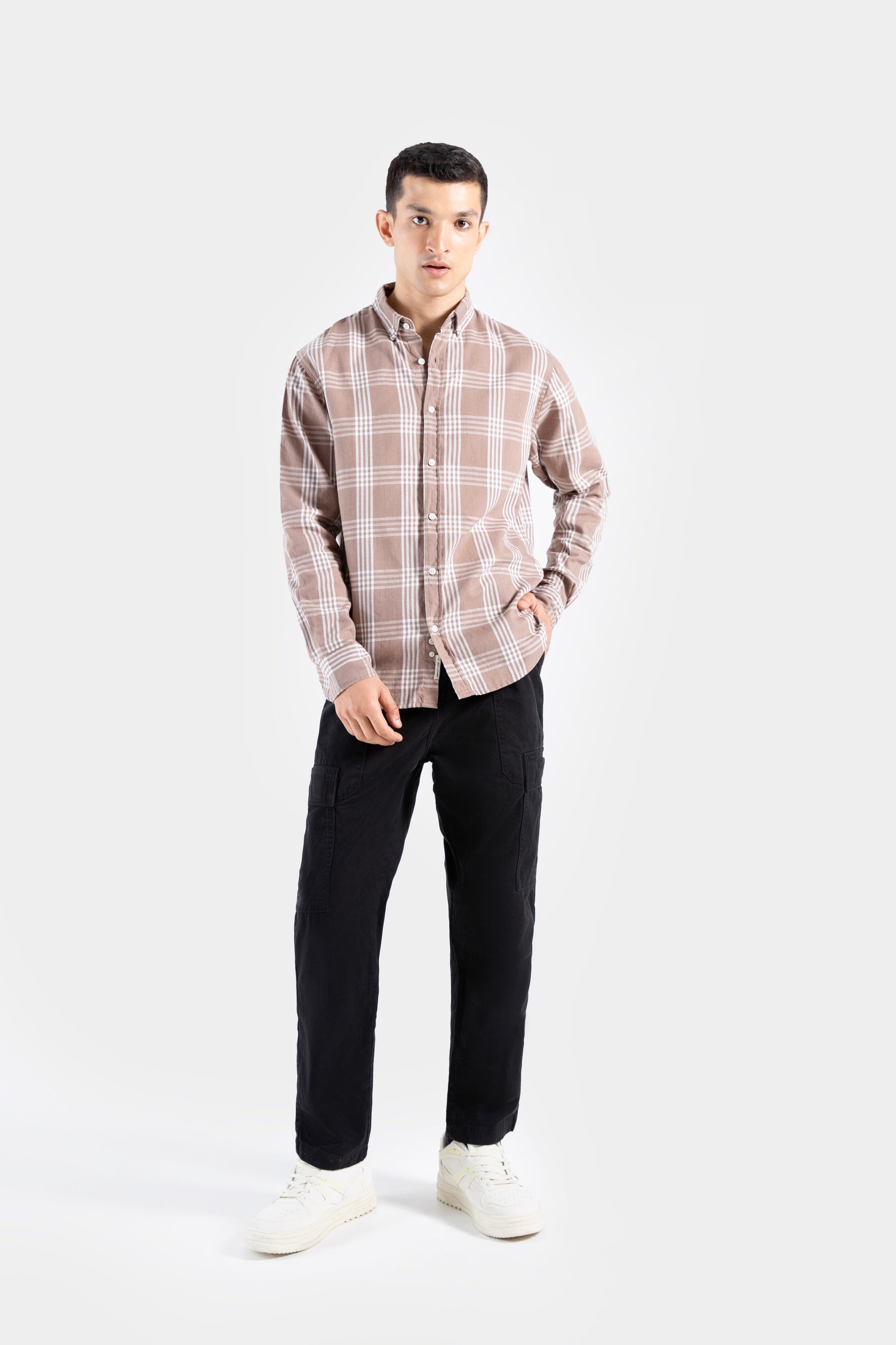 Cotton Linen Checkered Shirt