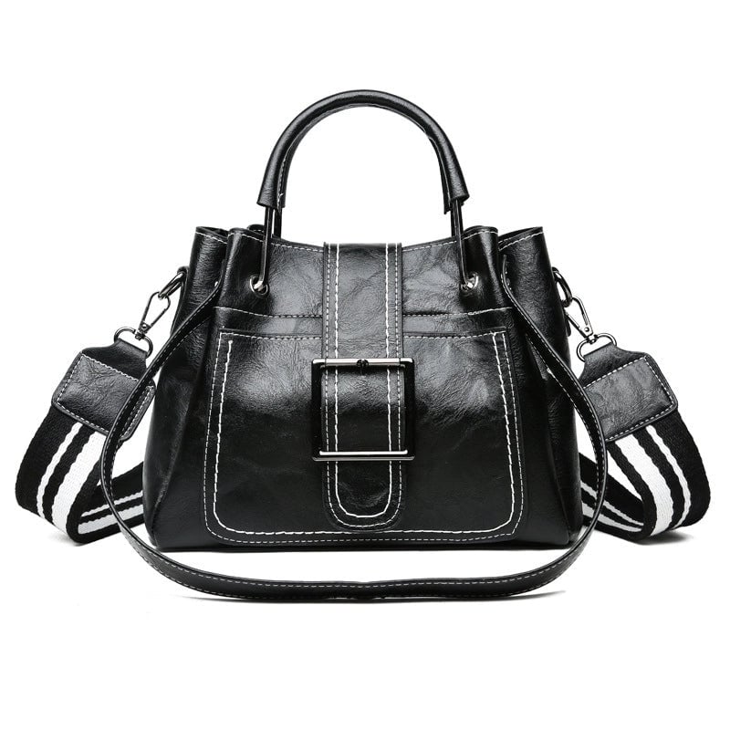 Women's Medium All Seasons Pu Leather Solid Color Vintage Style Square Zipper Handbag