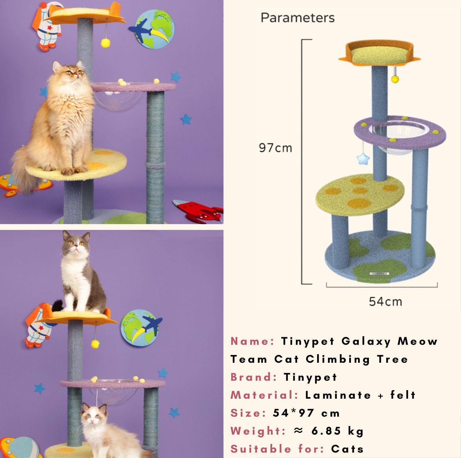 Tinypet Galaxy Meow Team Cat Tree With Scratching Posts