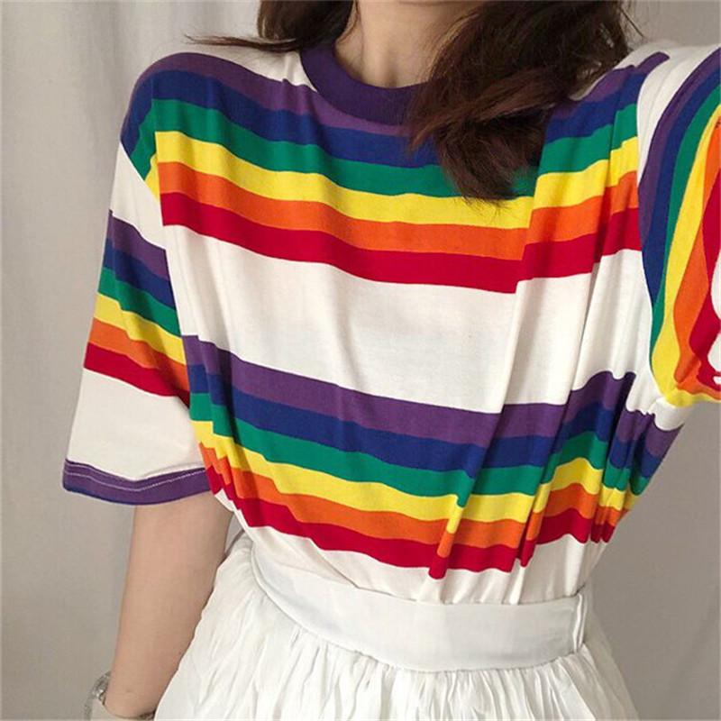 Rainbow Striped Tee