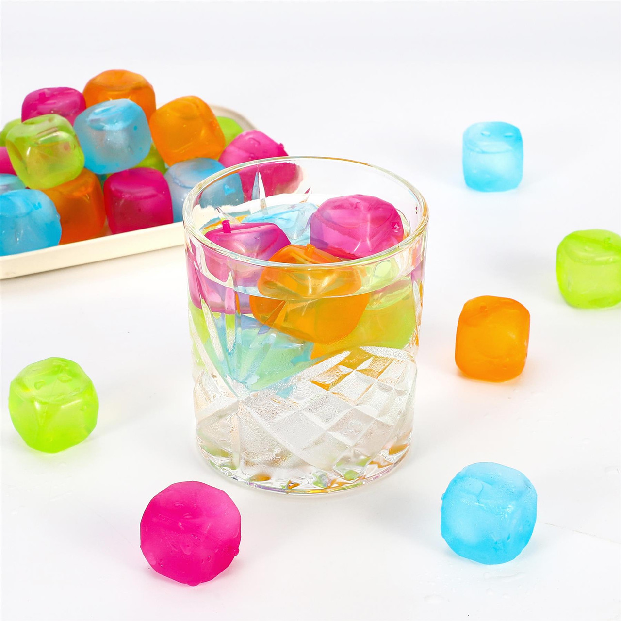 12Pcs - Reusable Plastic Ice Cubes