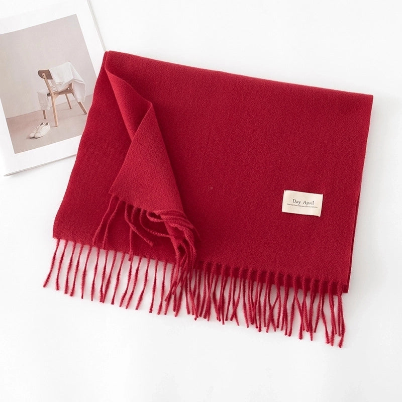 Women's Sweet Solid Color Polyester Scarf