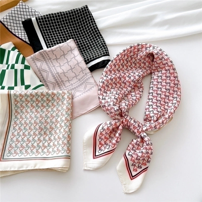 Women's Elegant Geometric Polyester Printing Silk Scarves