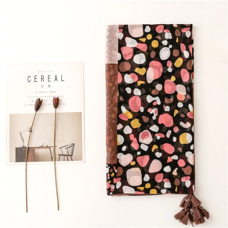 Women's Fashion Geometric Voile Polyester Winter Scarves
