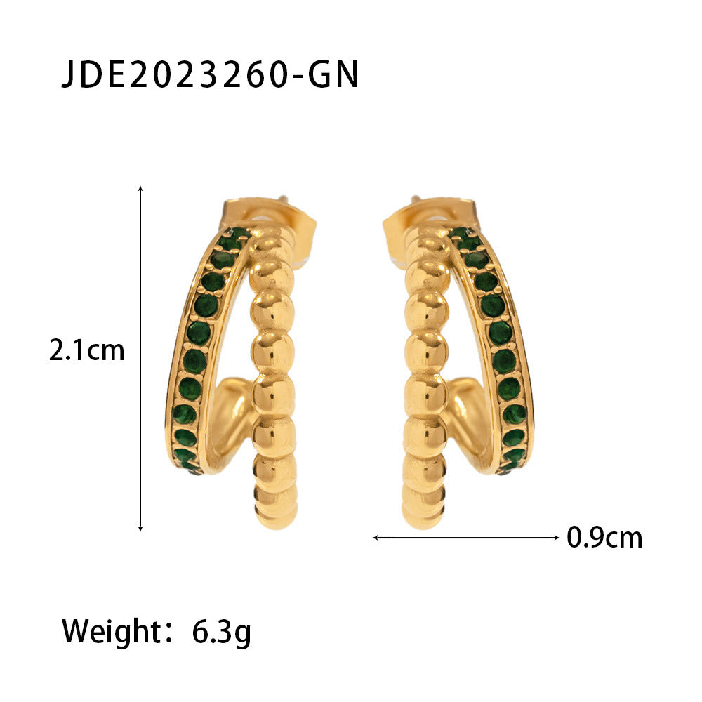 IG Style Irregular Geometric Stainless Steel 18K Gold Plated Earrings