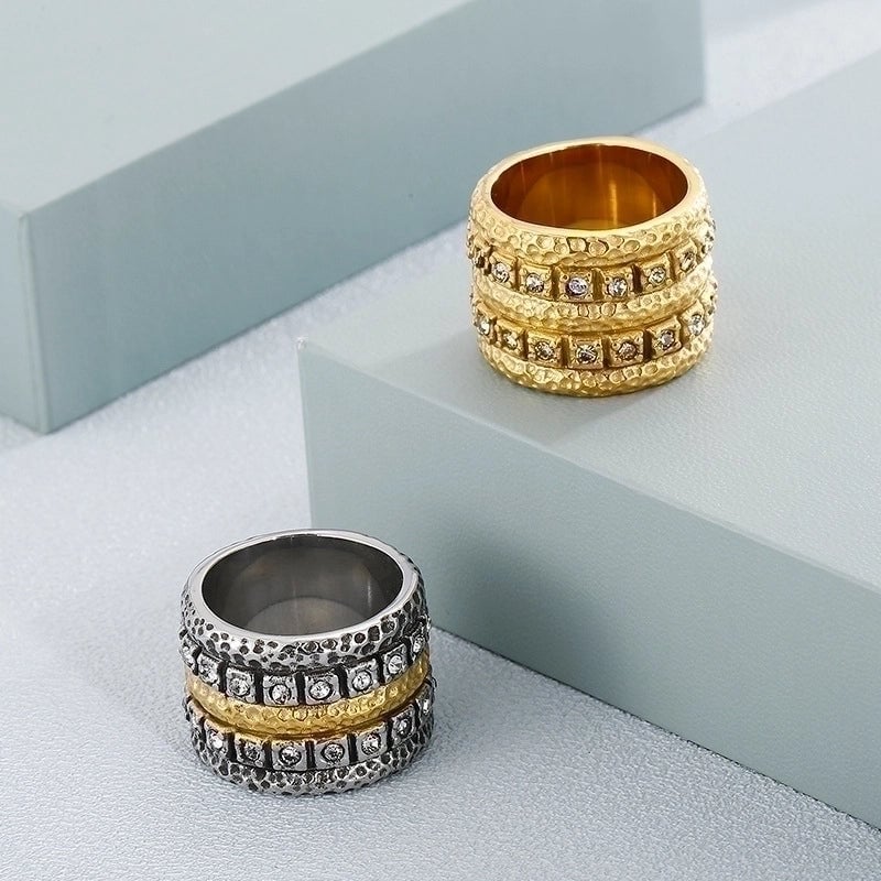 Titanium Steel 18K Gold Plated Fashion Plating Geometric