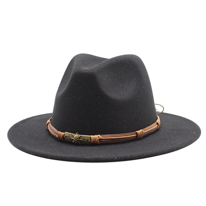 Unisex Skull Light Body Flat Eaves Fedora Hat