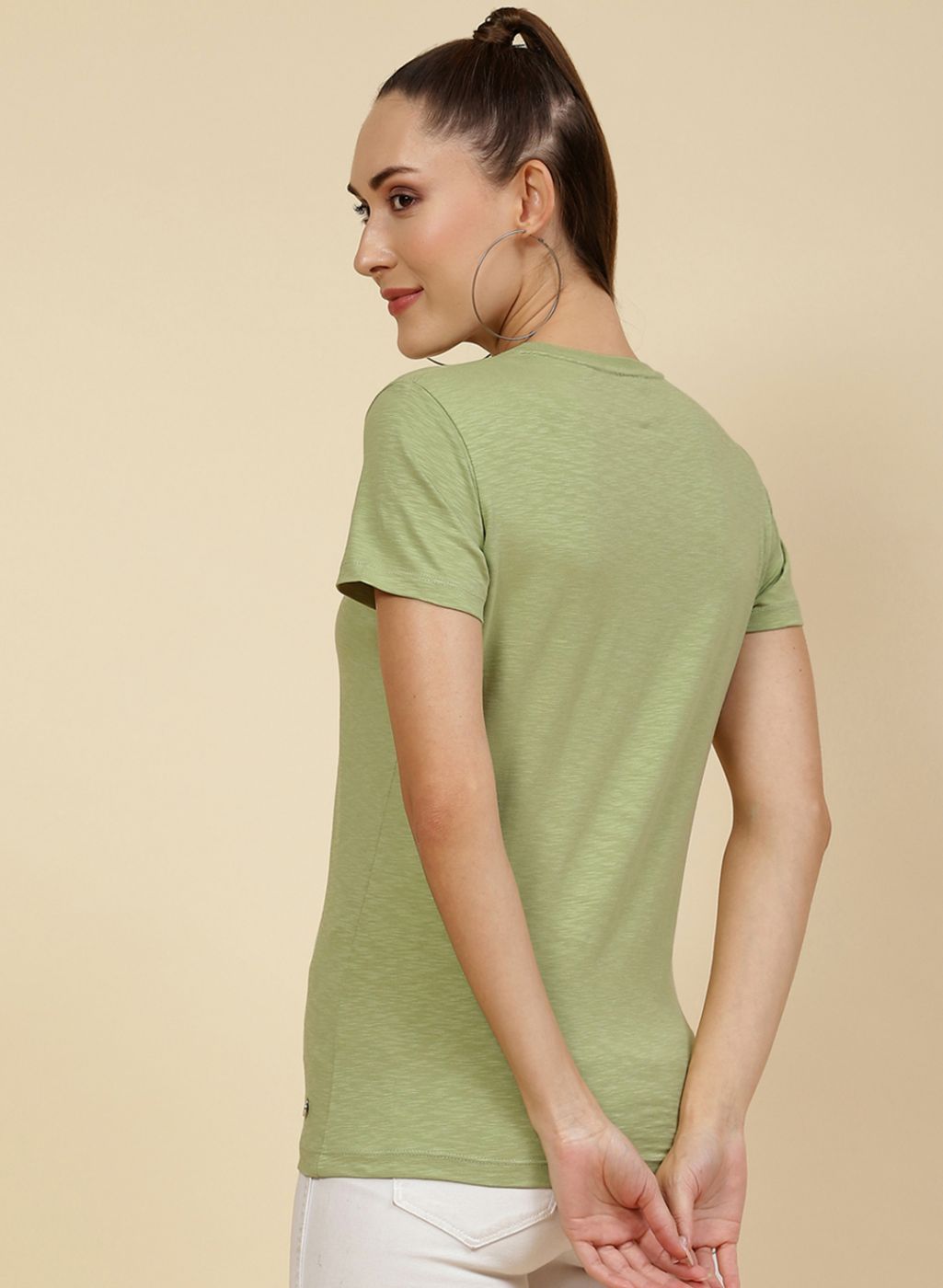 Women Green Embroidered Top