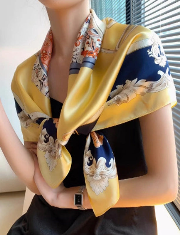 Women's Elegant Minimalist Printing Silk Printing Silk Scarf