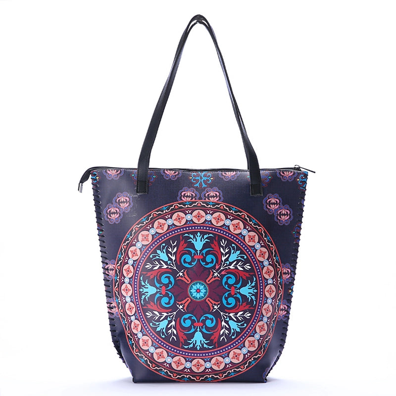 Women's Large Pu Leather Geometric Basic Vacation Bucket Zipper Shoulder Bag