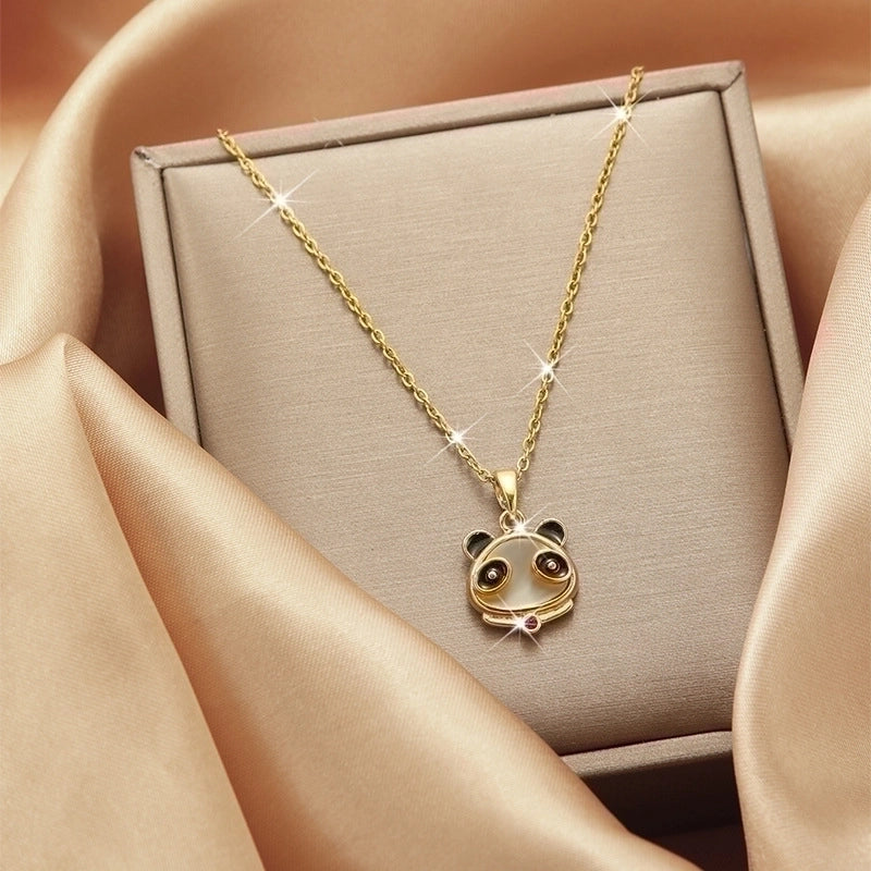 3 Pieces Lady Heart Shape Flower Titanium Steel Plating Inlay Zircon Gold Plated Pendant Necklace