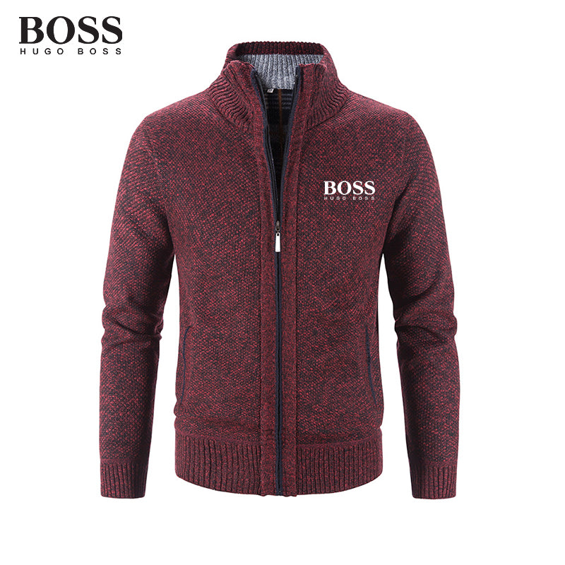 BOSS Men Band Collar External Trench Coat