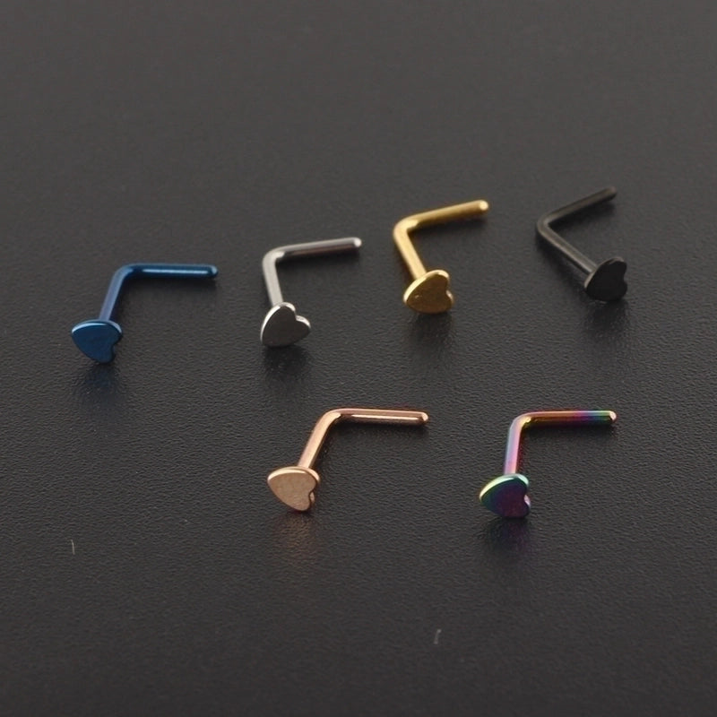 Minimalist Heart Shape Stainless Steel Nose Studs 1 Piece