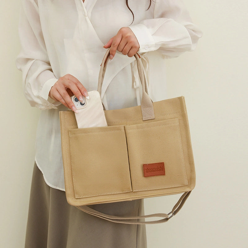 Casual Large Capacity Hand Canvas Popular Bag New Fashionable Tote Bag Casual Shoulder Bag