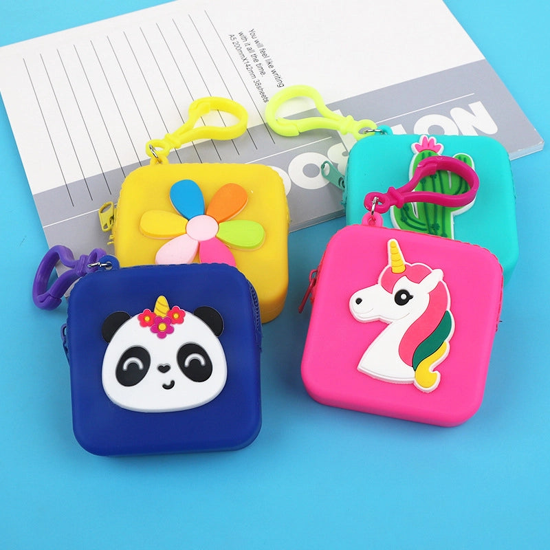 20 Pieces New Cartoon Silicone Change Storage Bag Silicone Data Cable Storage Bag Children's Points Card Storage Bag