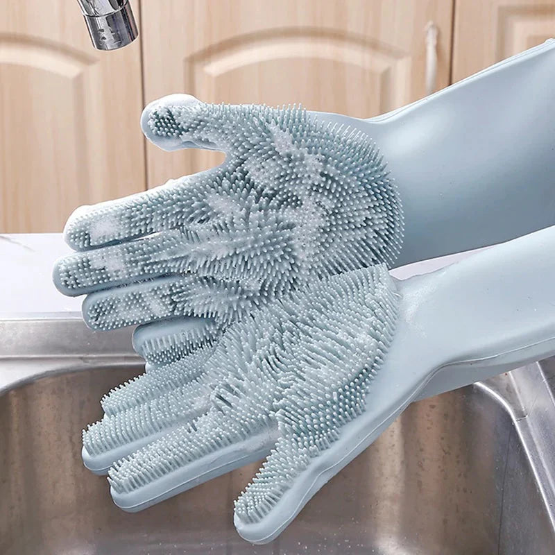 SILICONE DISH WASHING GLOVES ( Pair )