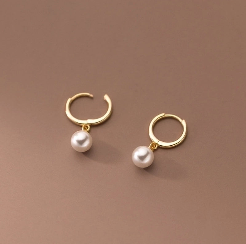 1 Pair Lady Classic Style Round Plating 304 Stainless Steel 18K Gold Plated Drop Earrings