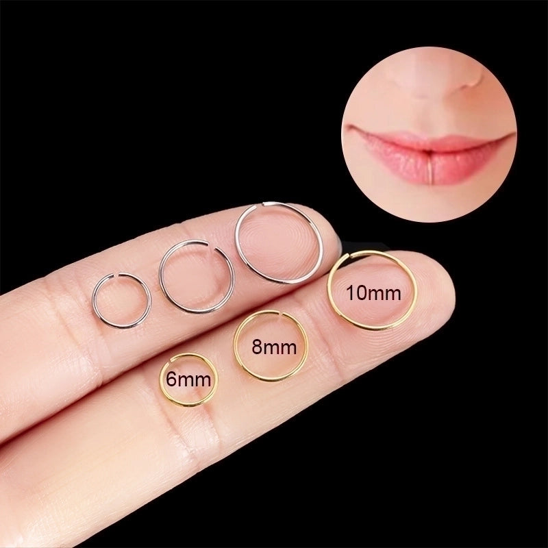 1 Piece Lip Rings Minimalist Geometric Pure Titanium Plating
