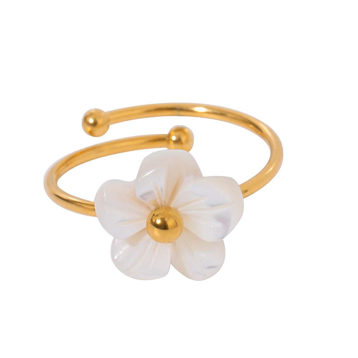 Stainless Steel Flower Ring Female Niche Design Ring Titanium Steel Jewelry Bracelet Rings