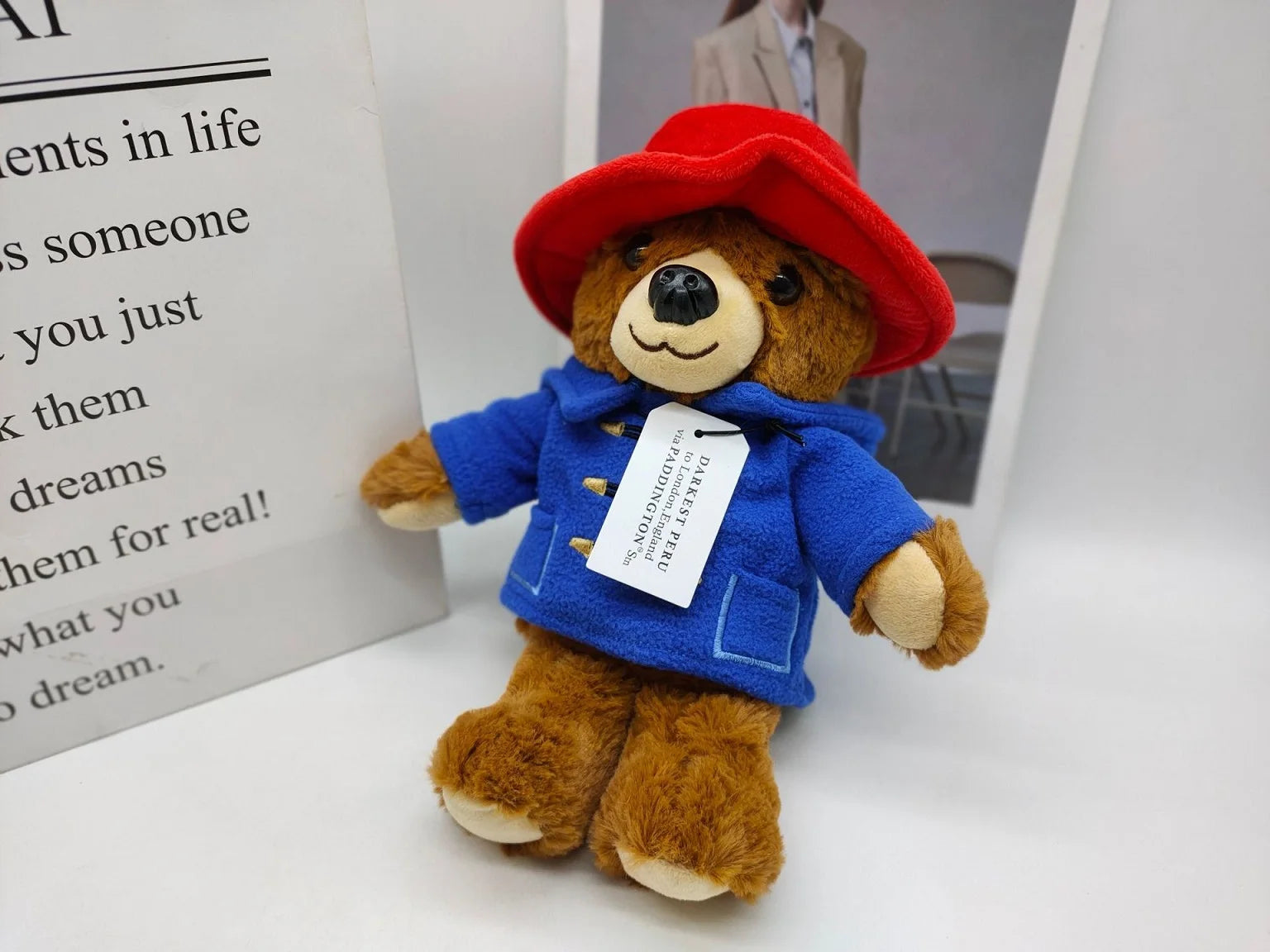 Britain Paddington Bear plush dolls Kawaii Small Bear Stuffed Dolls High Quality Children Christmas Birthday Gifts 30cm