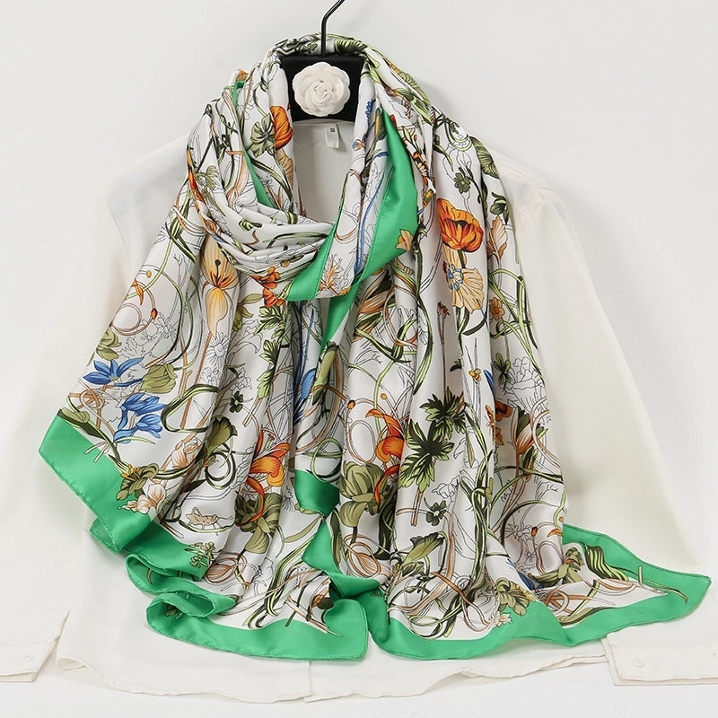 Women's Lady Flower Cloud Brocade Printing Scarf