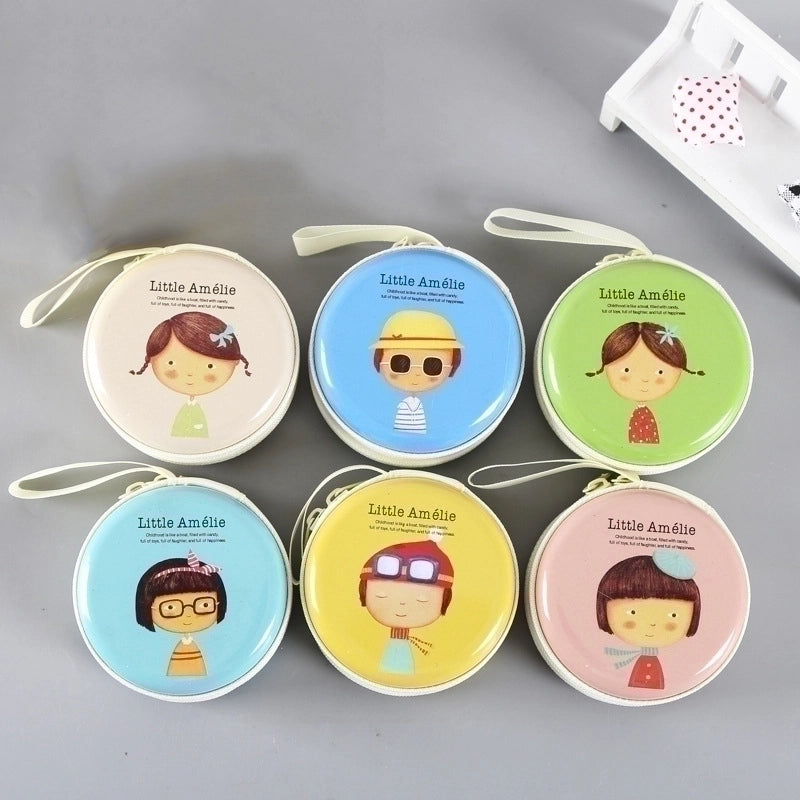 3 Pieces Women'S Cartoon Tinplate Zipper Coin Purses