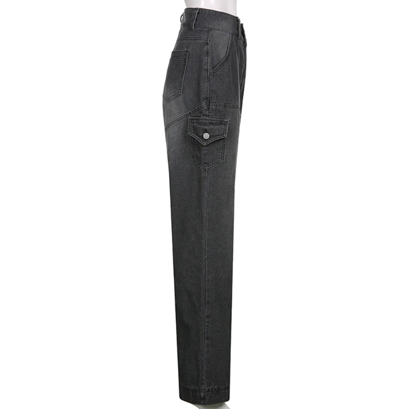 Patchwork Streetwear Baggy Jeans For Women