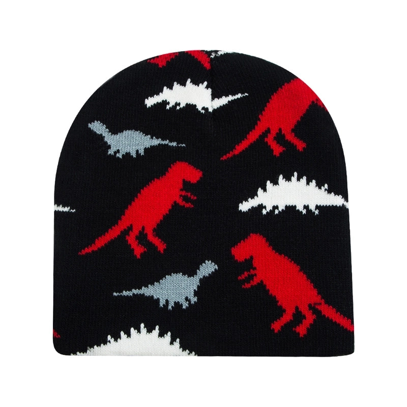 Children Unisex Minimalist Dinosaur Crochet Lace Wool Cap