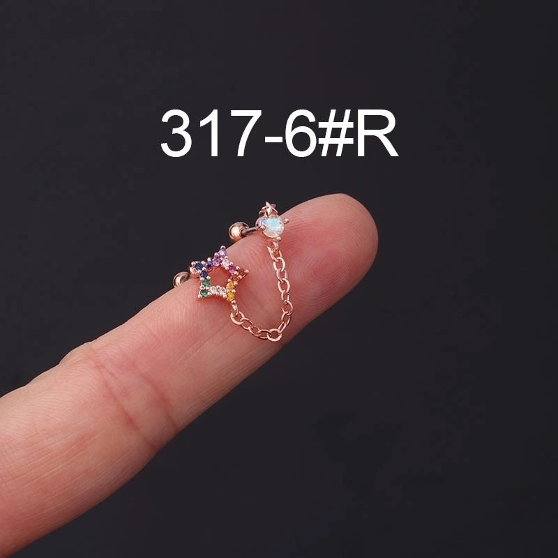 Ear Cartilage Rings & Studs Geometric Copper Plating Artificial Gemstones