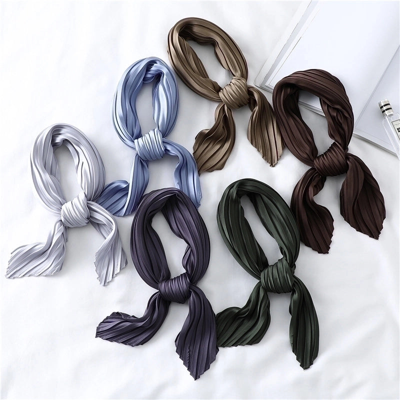 Women's Elegant Solid Color Satin Silk Scarves