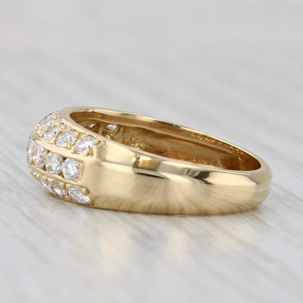 0.98ctw Diamond Wedding Band 18k Yellow Gold Size 6 Anniversary Ring