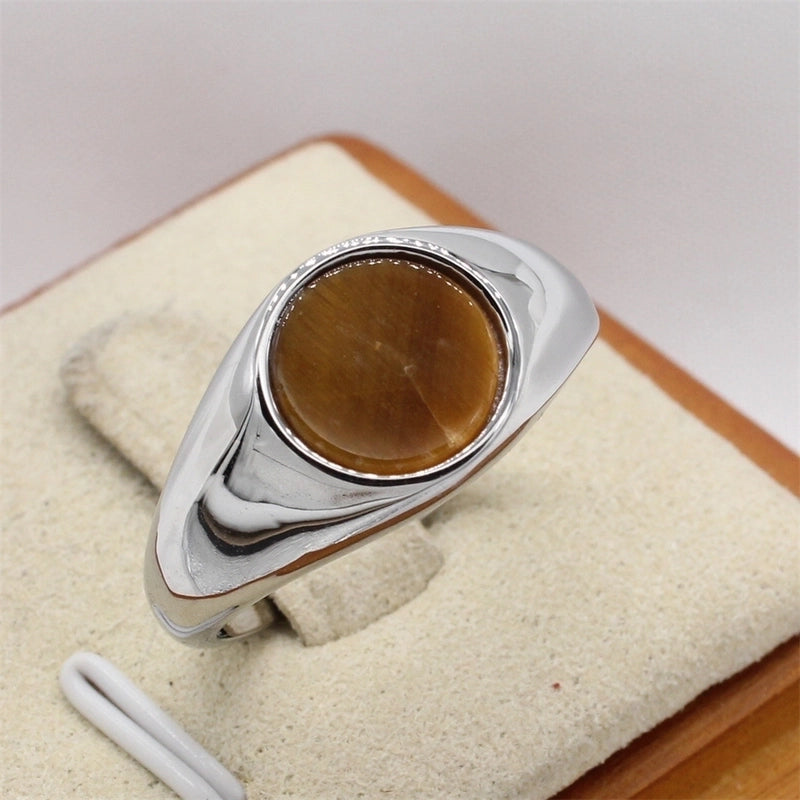 Retro Round Titanium Steel Rings