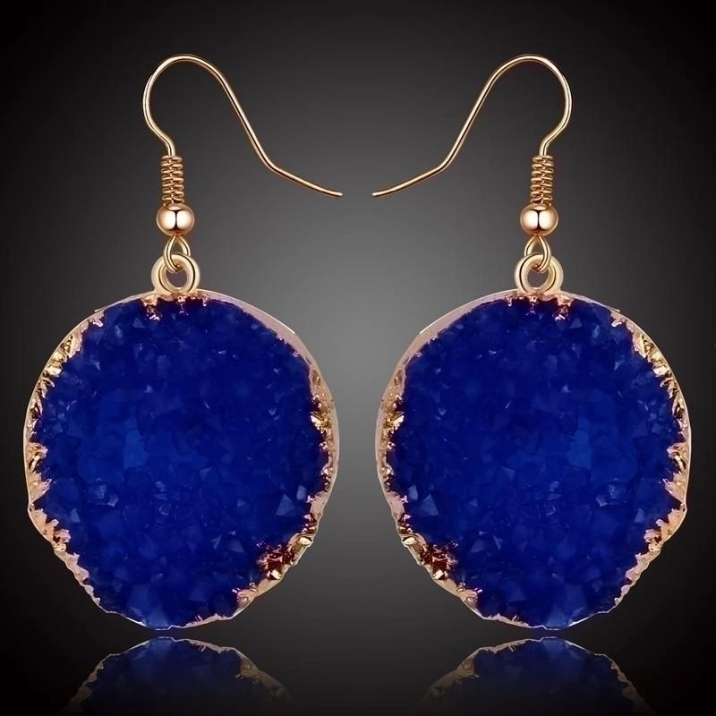 3 Pieces Womens Round Plastic  Resin Imitation Natural Stone Round  Earrings