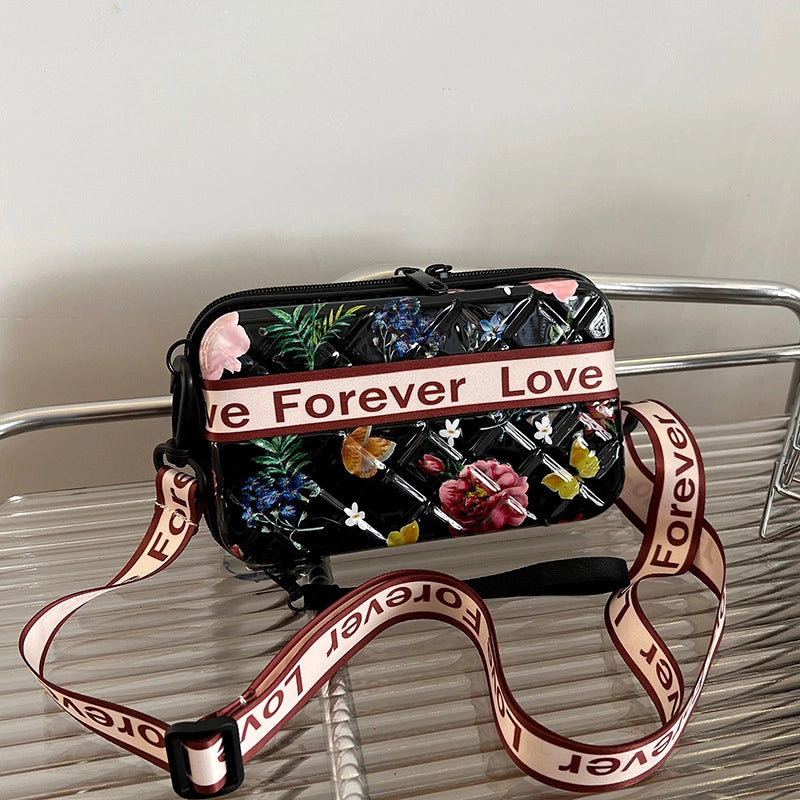 Women's Medium PVC Letter Polka Dots Butterfly Streetwear Square Zipper Square Bag