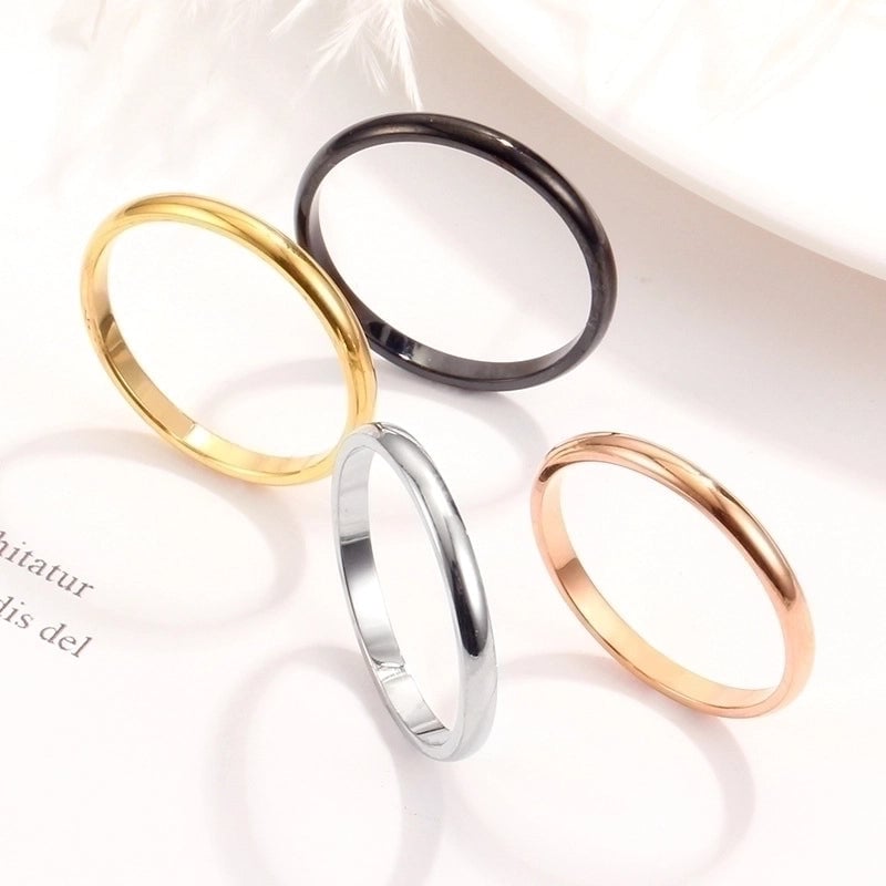 Minimalist Solid Color Titanium Steel Rings 1 Piece
