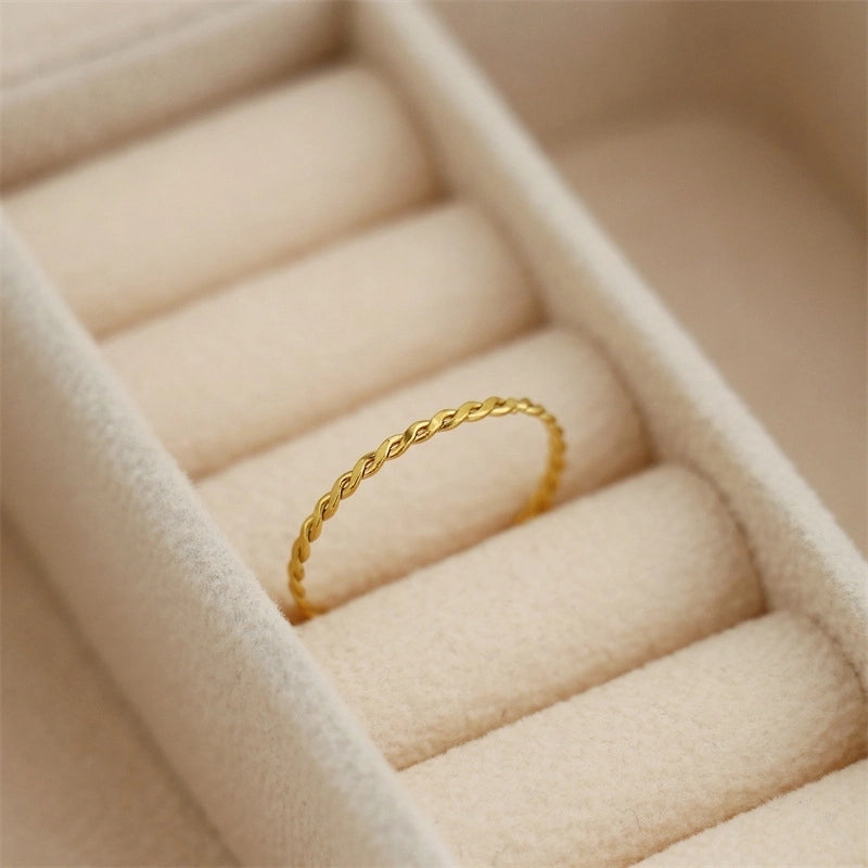 Minimalist Classic Style Solid Color Titanium Steel Rings In Bulk
