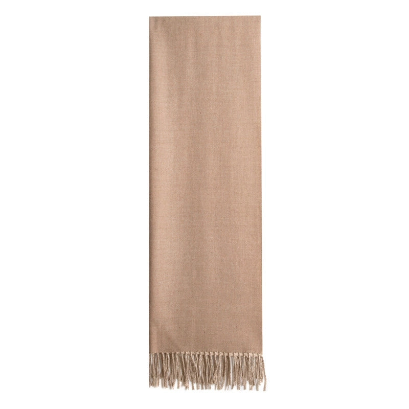 Autumn And Winter New Light Luxury ~ Coat Mate Double-sided Solid Color Scarf Women's Style Cashmere-like Warm Shawl Scarf
