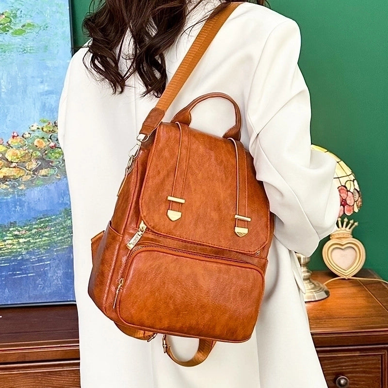 Solid Color Casual Travel Women's Backpack