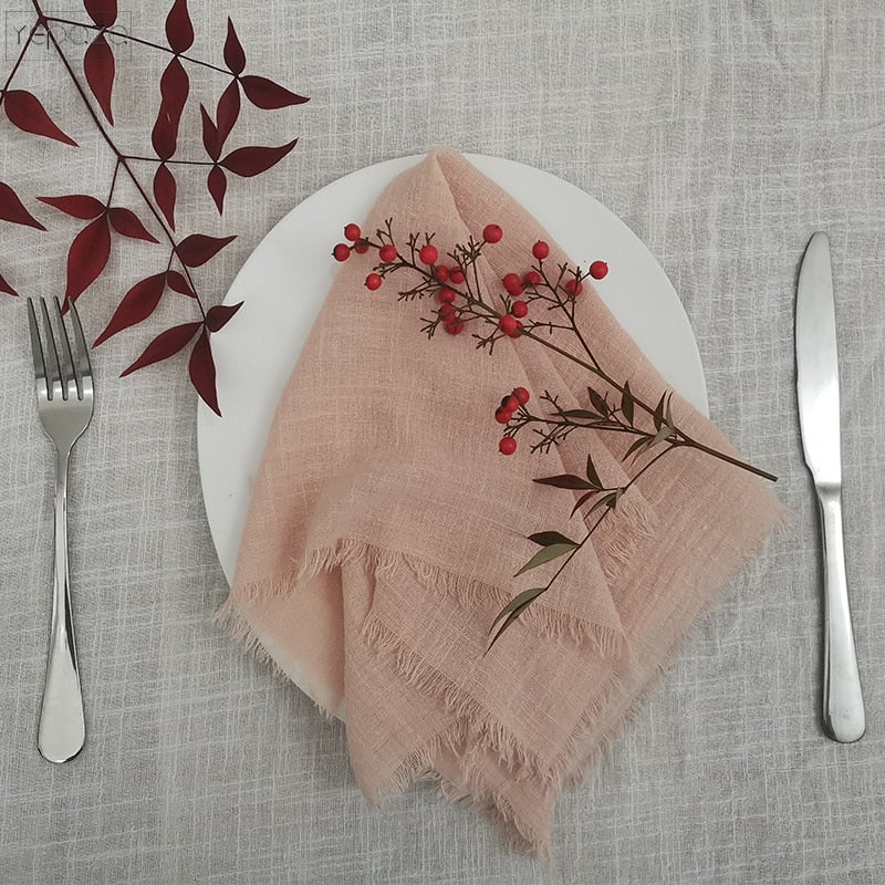 1 piece wedding 100% cotton white cheesecloth Christmas napkin table